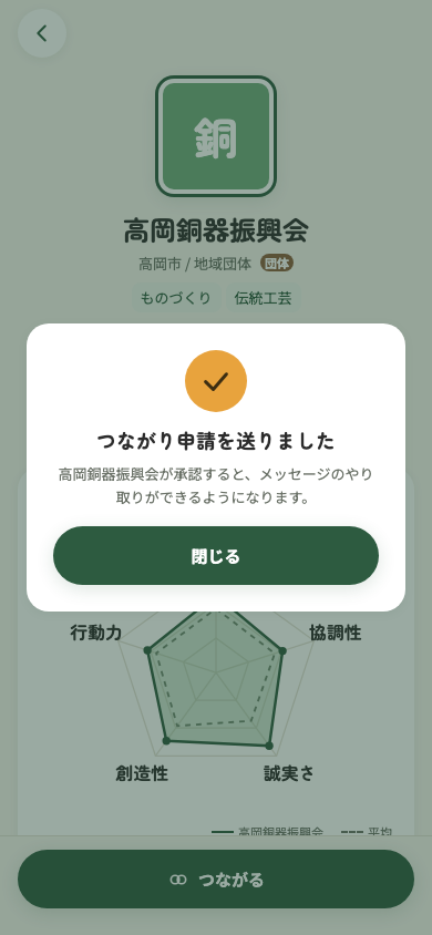 「つながる」を申請